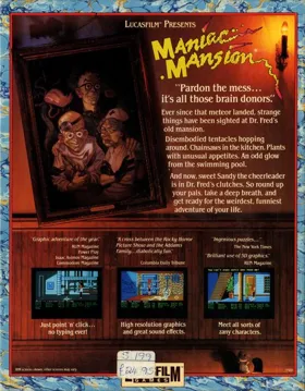 Maniac Mansion_Disk1 box cover back